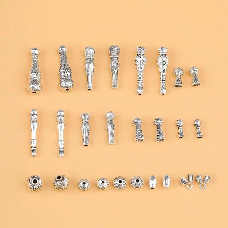 Alloy fittings, handmade DIY silver accessories Flower caps Religious instruments Jewelry, loose beads Flower hats Spacer beads