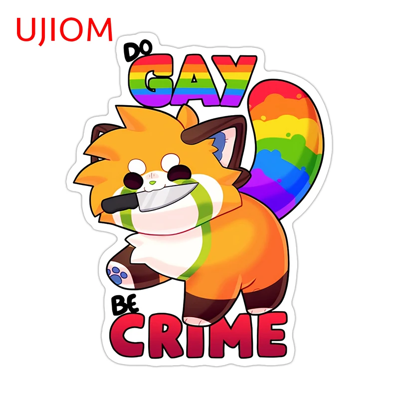 UJIOM Do Gay Be Crime Graphics Wall Stickers Humorous Cartoon Sofa Wall Vinly PVC Decals Suitable For Room Decor Posters