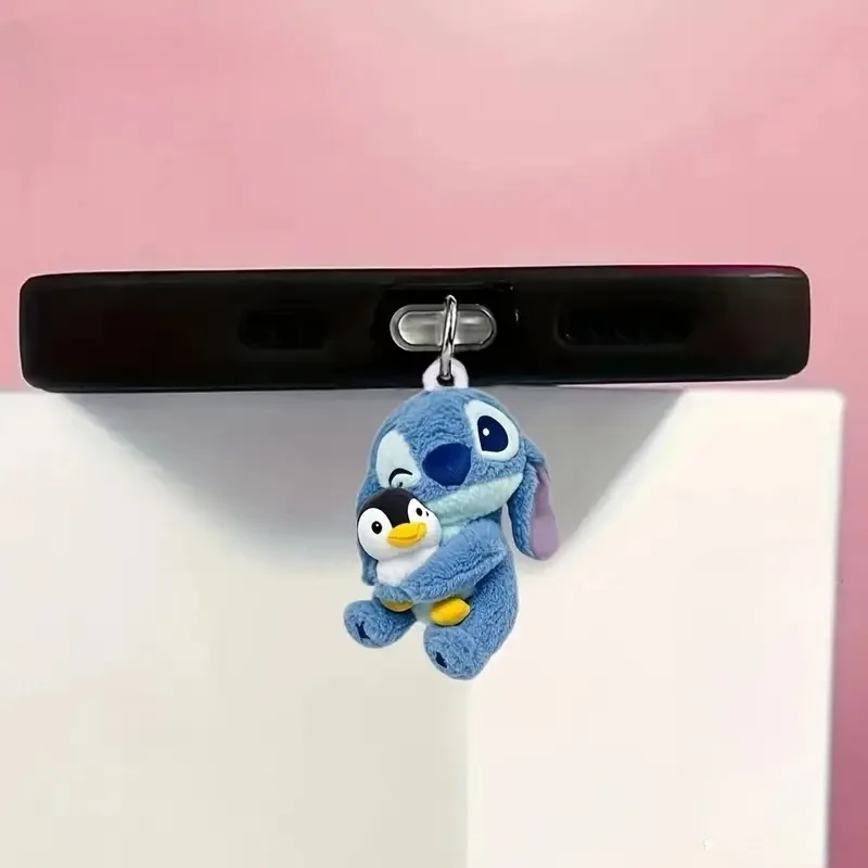 Stitch Phone Dustproof Plug for IPhone Type-c New Disney Anime 2D Plane Type C Android Charging Port Dustplugs Ornaments Gift