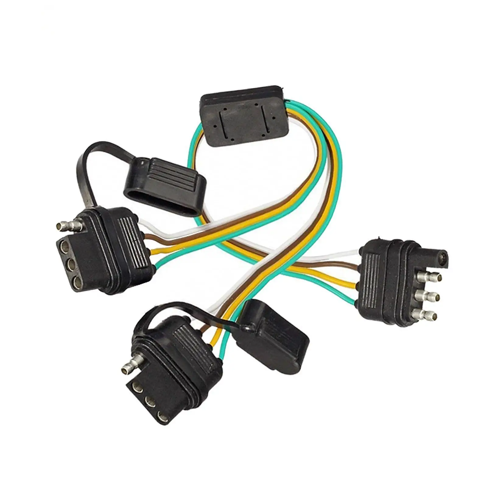Trailer Wire 4 Pin Flat Extension Plug LED Tailgate Light Durable Wiring Harness Extender for Boat RV Truck Cargo Hitch System