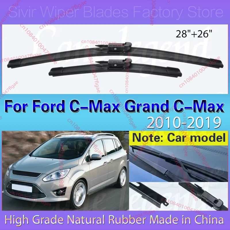 

Car Wiper For Ford C-Max Grand C-Max 2010-2019 Front Wiper Blades Soft Rubber Windscreen Wipers Auto Windshield 2017 2018 28"26"