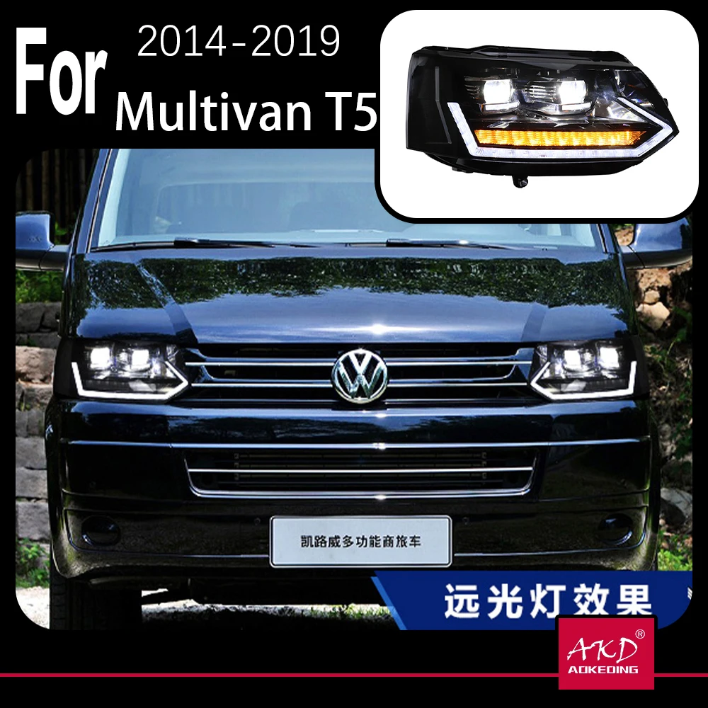 

AKD Car Model for VW Multivan T5 LED Headlight Projector Lens 2014-2019 Head Lamp Animation Dynamic Signal DRL Auto Accessories