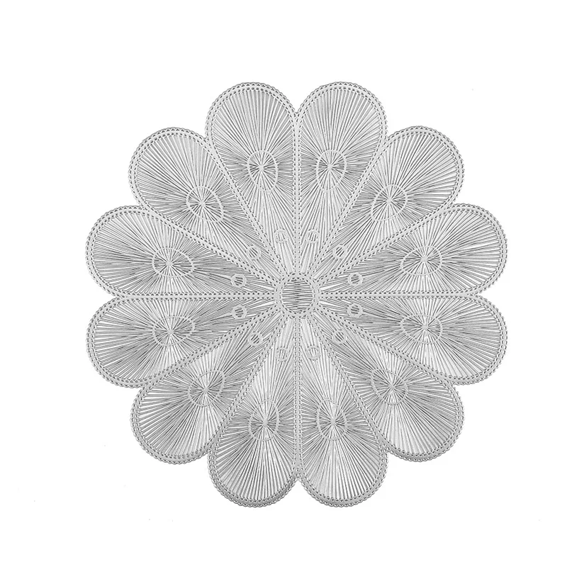 مفارش بتلات مضادة للحروق من كلوريد البولي فينيل ، مفارش أكواب مجوفة بختم ساخن ، ديكور طاولة طعام ، حصيرة طاولة قهوة منزلية ، 6 ، 4 السينمات