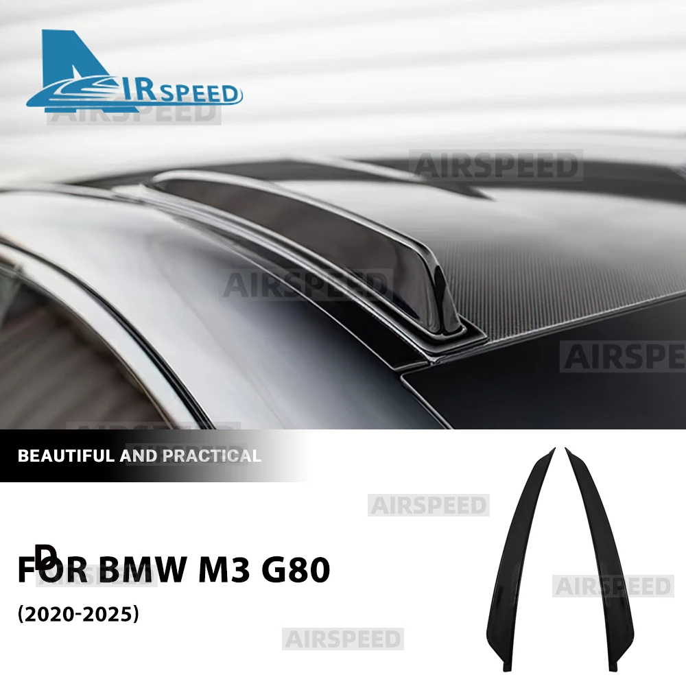Para bmw m3 g80 telhado do carro asa lateral spoiler lábio abs capa adesivo para g80 m3 2020 2021 2022 2023 2024 2025