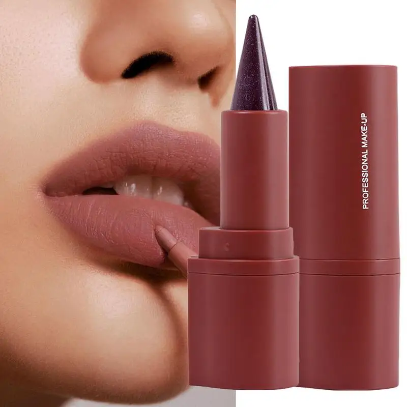 Tapered Gradient Lip Liner Matte สีแดงสีม่วงกํามะหยี่ลิปสติกไม่เหนียวเหนอะหนะ Contouring Tint Lipliner Pointed Matte ลิปสติก