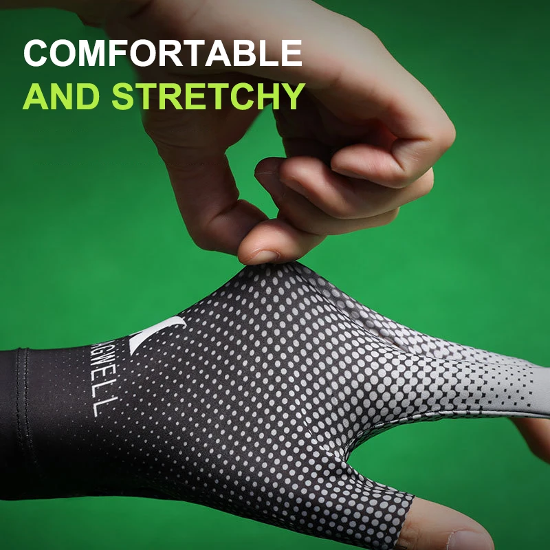 1PC Professional Billiard Left Hand Glove Silicone Anti-Slip Elasticity Breathable Billiard Glove 3 Finger Snooker Glove