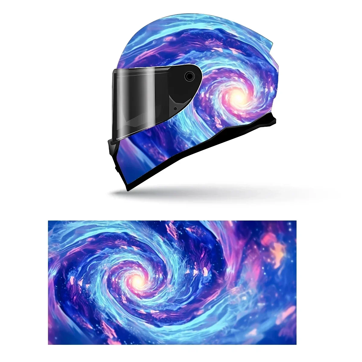 

Swirling Galaxies Full Helmet Wrap Sticker Motorcycle Helmet Racing Graphic Decal Vinyl Wrap Helmet Decorative Sticker