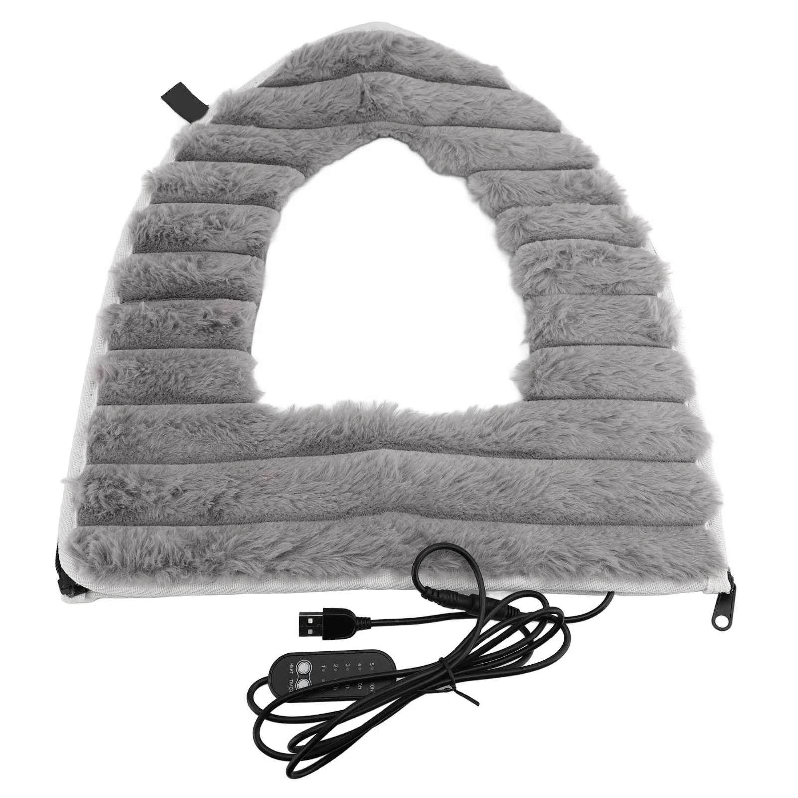 

Toilet Heated Pad Water Proof PU USB Powered Toilet Warmer 5 Levels Temperature Washable Fabric 43x37cm for Home Bathroom