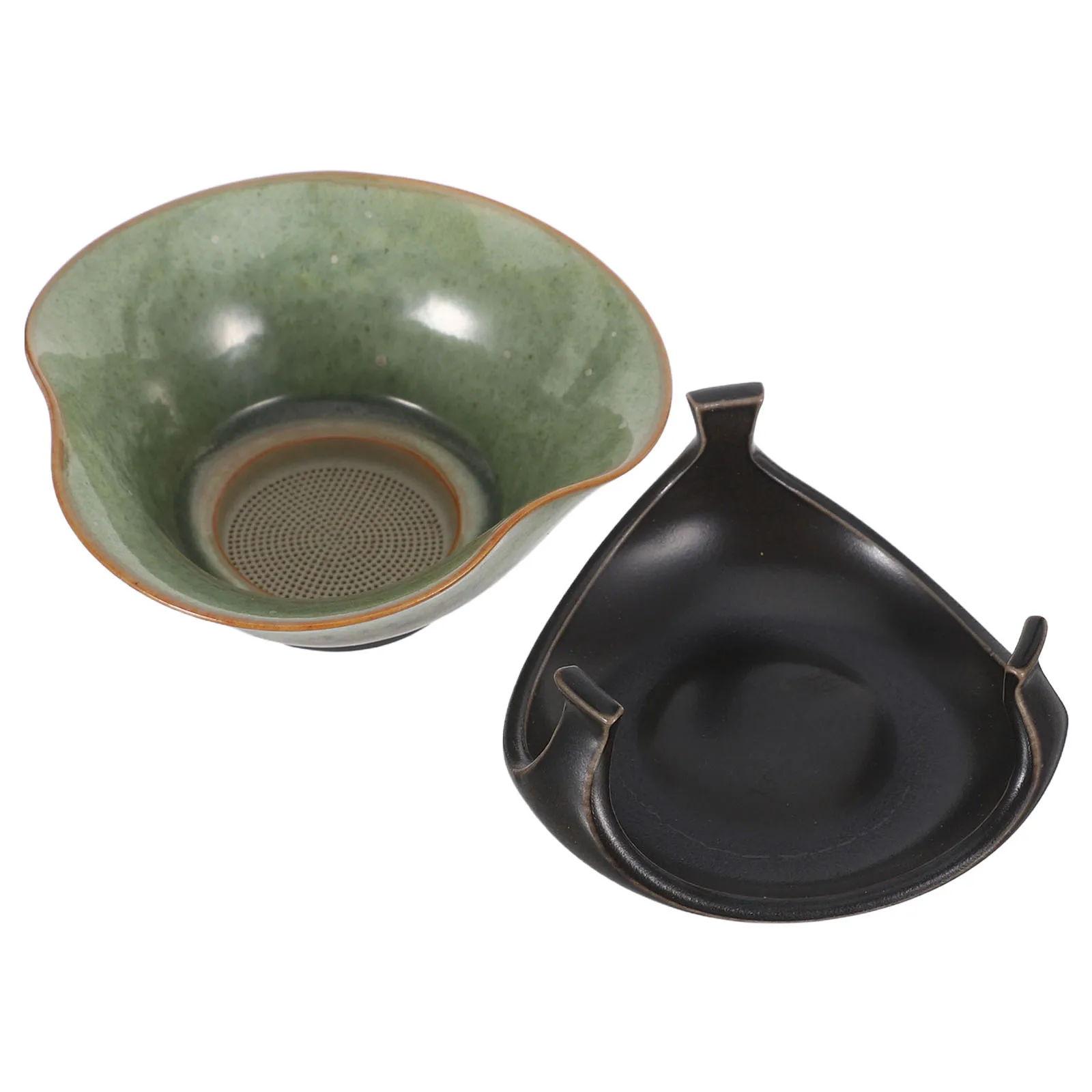 

1Set Porcelain Tea Strainer Set Unique Kiln Change Craftsmanship Ceramic Filter for Traditional Tea Gathering Teapot Strainer