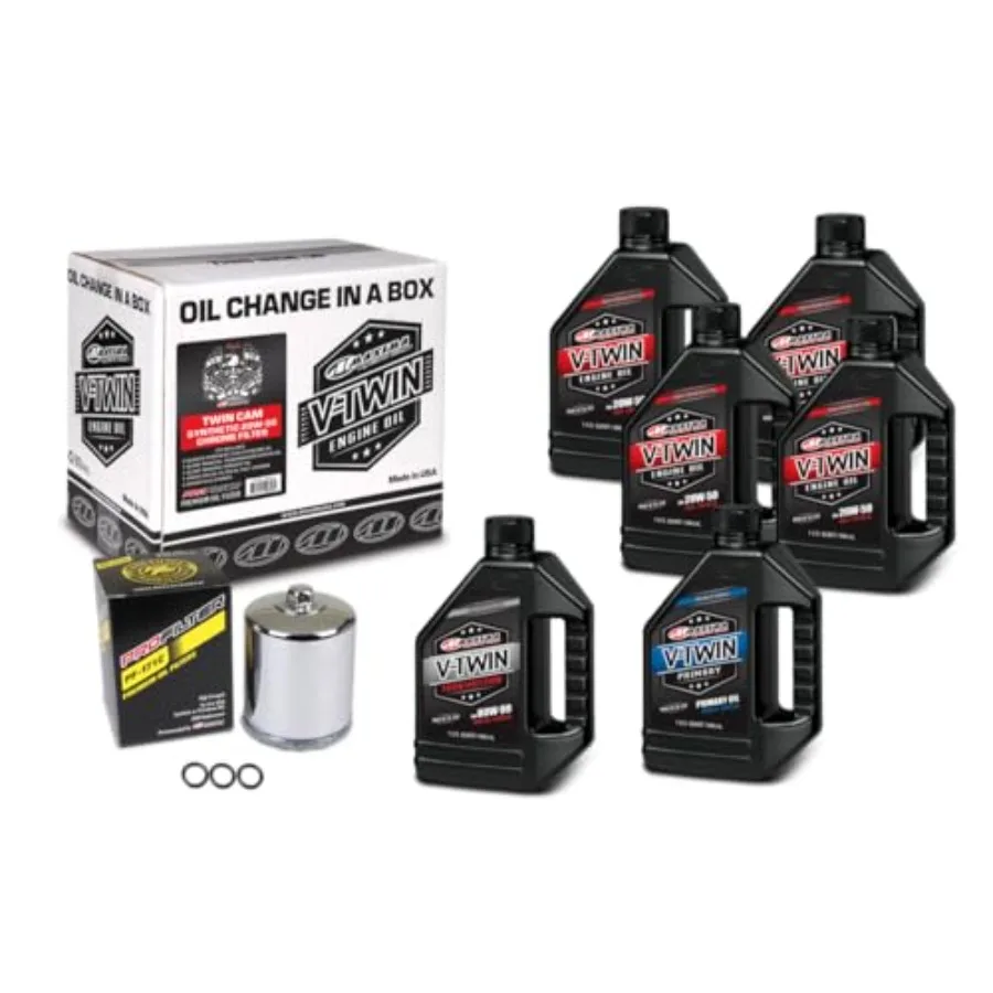 

V-Twin Oil Change Kit Synthetic w/Black Filter Twin Cam