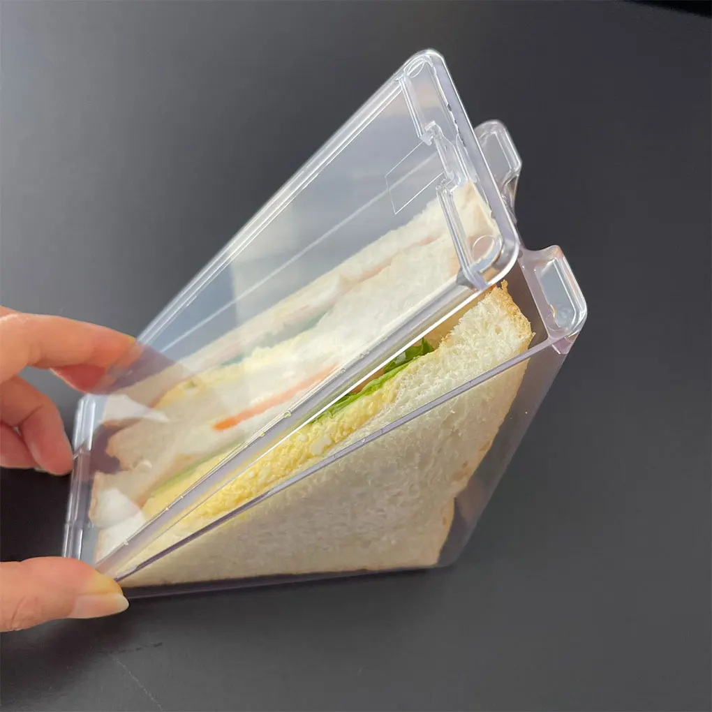 Transparent Sandwich Container With Lid Easy To Clean And Spacious Interior Space Triangle Lunch Box