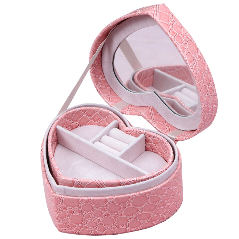 

Jewelry Storage Box Crocodile Pattern Leather Jewelry Box Jewelry Organizer Pu Leather For Gift Women Dressing Room