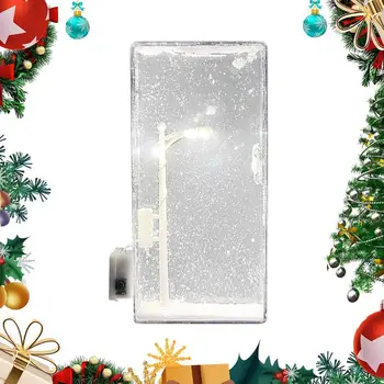 ليلة ثلجية تتدفق ضوء الليل الصغيرة مشهد الثلج ضوء الشارع عيد الميلاد الحرف الثلوج محاكاة ليلة مصابيح الشارع ديكور سطح المكتب