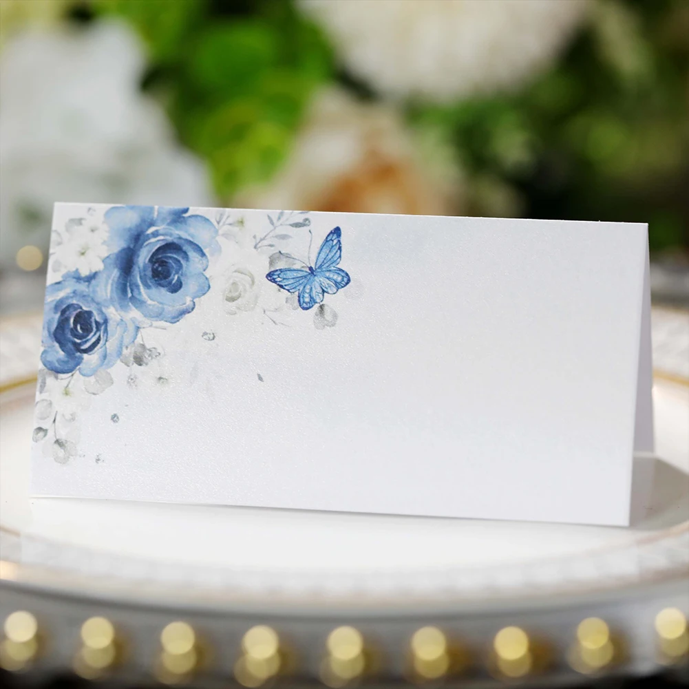 50 Pack Wedding Handwritten Table Name Card Rose Butterfly Name Place Cards For Table Wedding Table Plan Placecards Card