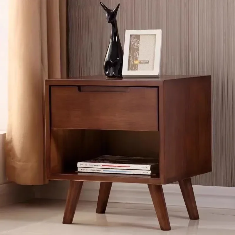 Modern Retro Nightstand Wood Bedside Storage Minimalist Nordic Nightstands Drawers Small Wooden Mesitas De Noche House Furniture