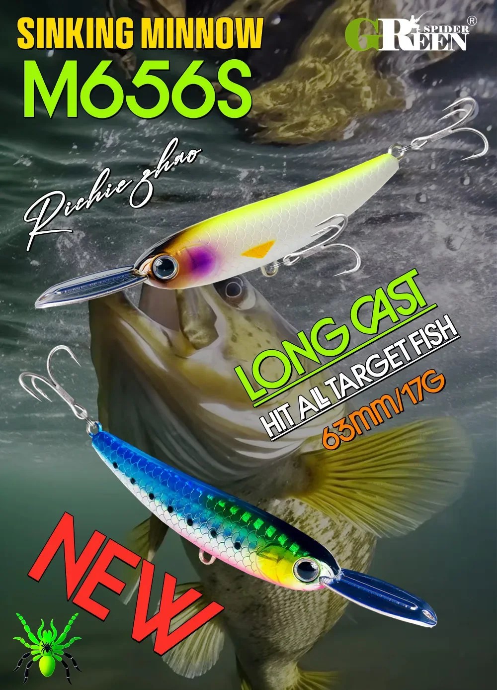 Sinkender Minnow-Angelköder, 63 mm/17 g, künstlicher Bleistiftköder für Barsch-Forellen-Angelköder – Detail 1