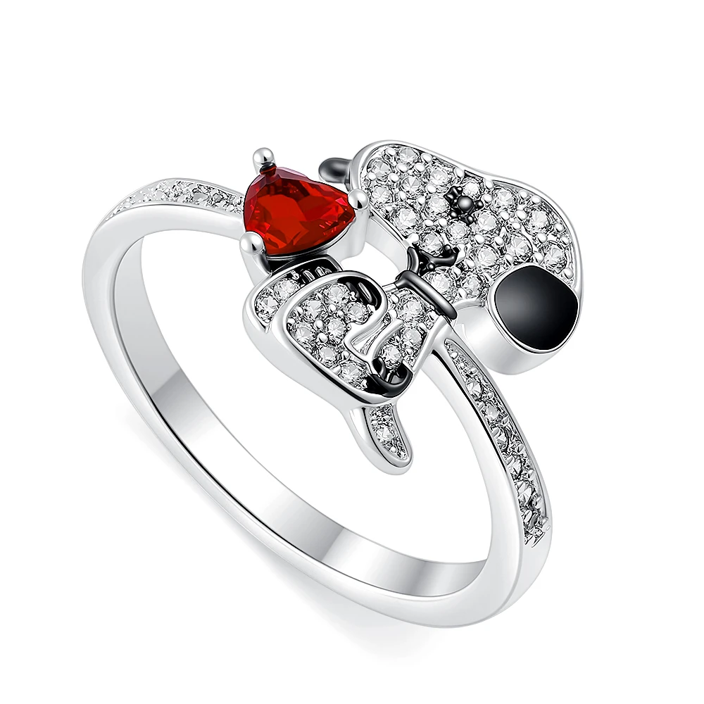 925 Sterling Silver Cute Cartoon Animal Character Ring Collection Lovely Cat Dog Alien Design Rings for Women Daily Jewelry - view 6