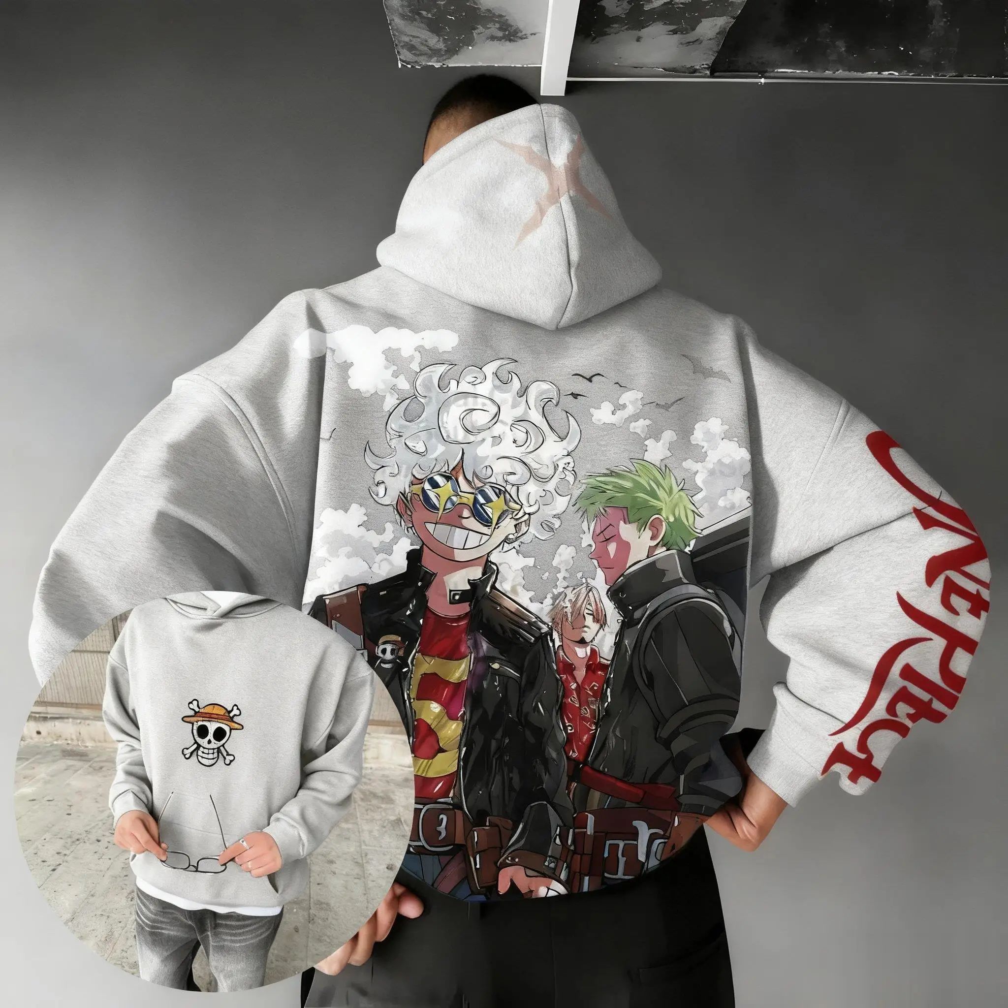 Een Stuk Luffy Zoro Hoodie Mannen Vrouwen Katoenen Sweatshirt Grafische Print Y2k Streetwear Oversized Casual Tops Trendy 2025