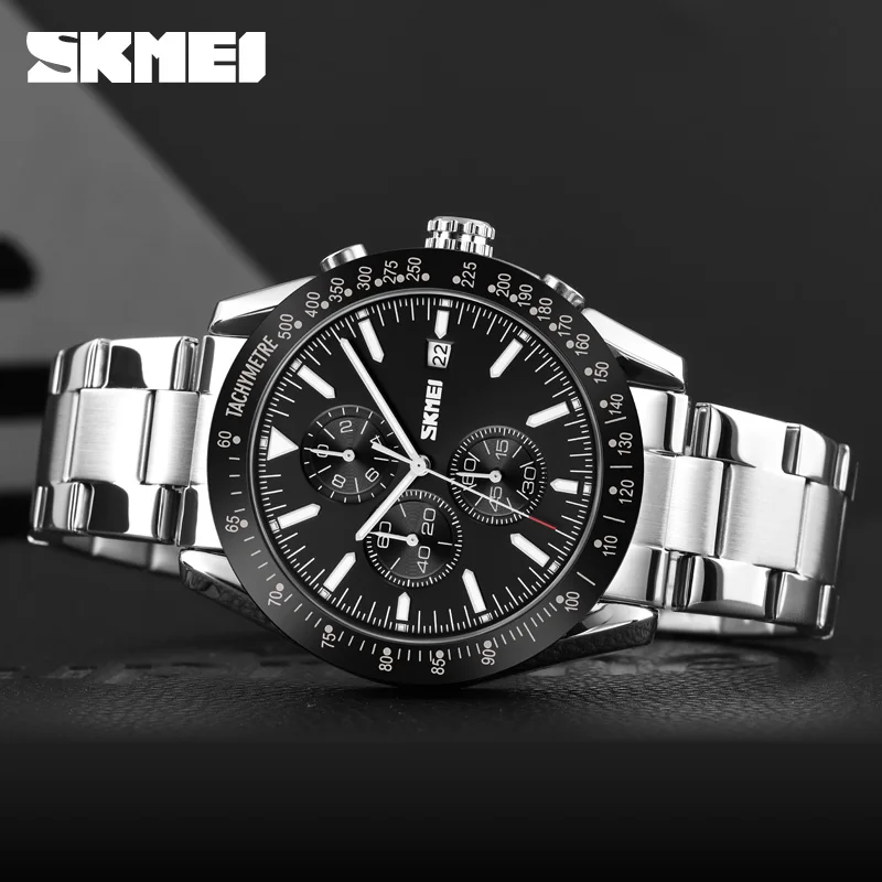 SKMEI Brand Watch Men Full Steel Sports Watches Men\'s Army Military Quartz Wristwatch Chronograph Male Clock Relogio Masculino