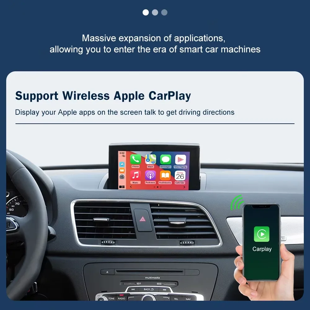 CARABC CarPlay اللاسلكي Android Auto لأودي A1 Q3 2012-2018 MMI 2G/3G HN + RMC مع وظيفة وصلة مرآة AirPlay #2