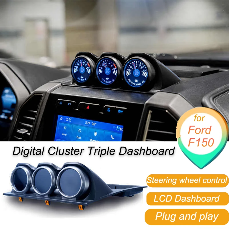 

Performance Speed Mete For Ford Raptor F150 Power Meter Air Outlet Part Virtual Cockpit Dashboard LCD Digital Gauges Speedometer