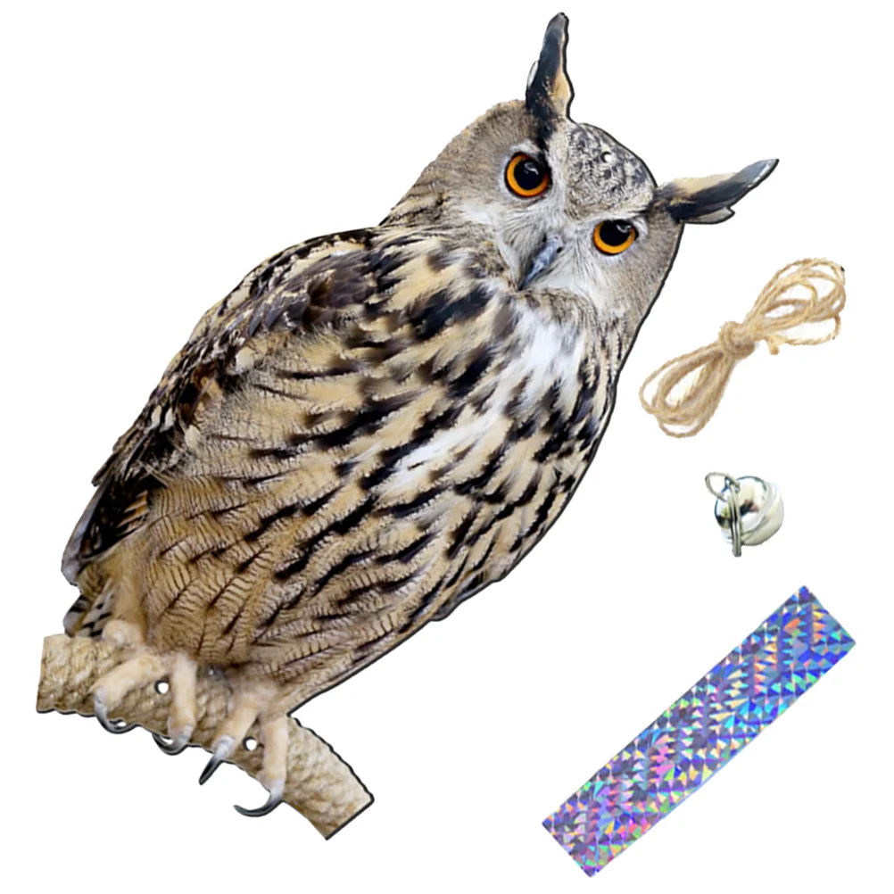 Pastorale Boomgaard Vogel Afstotende Uil Bel Decoratieve Windgong Hanger Afschrikmiddel Wegrijden Vogels