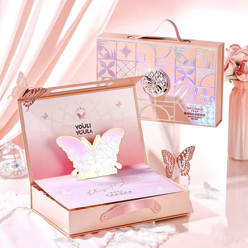 

Peach Yanyue Butterfly Makeup Set Concealer Air Cushion Loose Powder Makeup Combination Beauty Set Festival