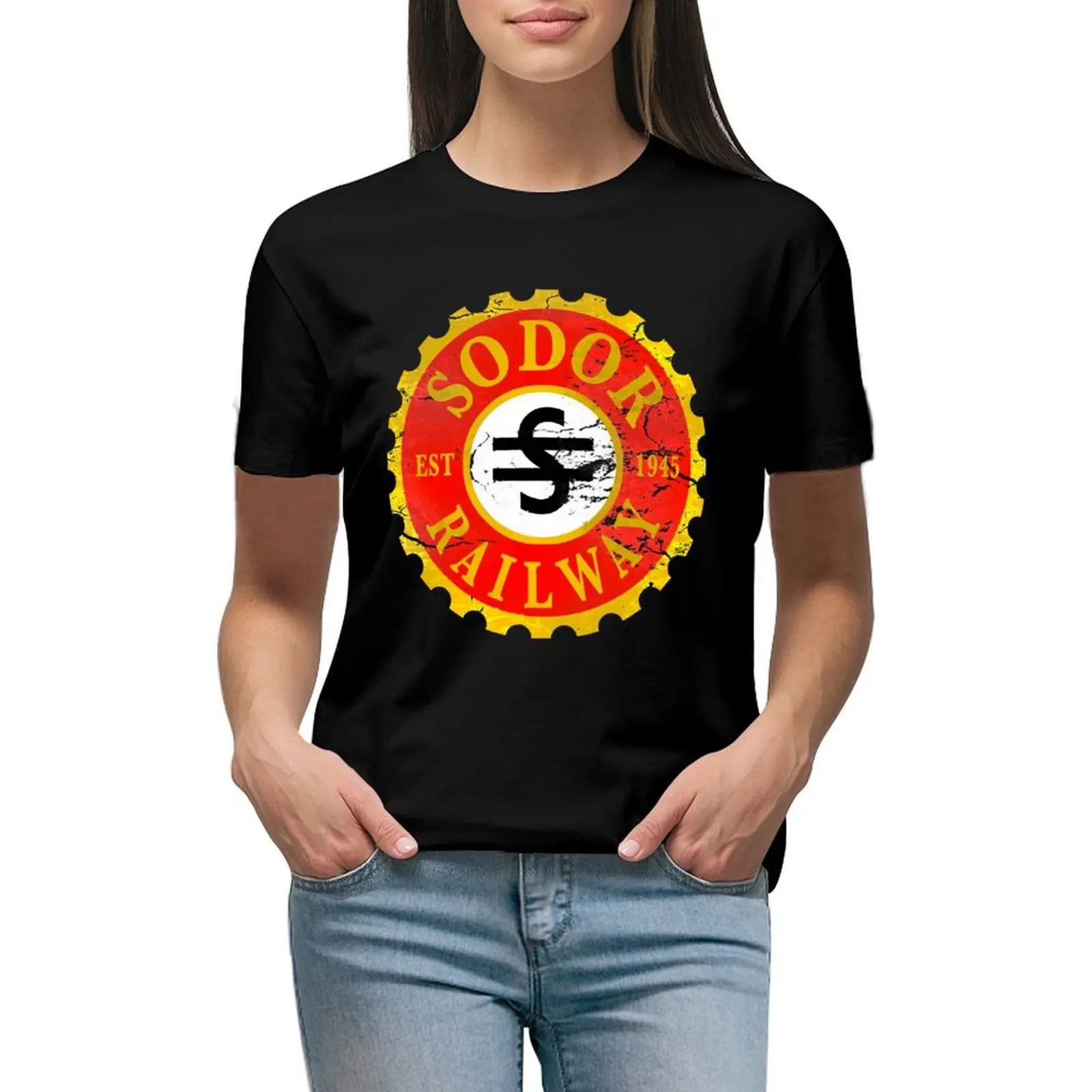 

Sodor railway logo distressed classic t shirt T-shirt korean fashion korean Women's clothes