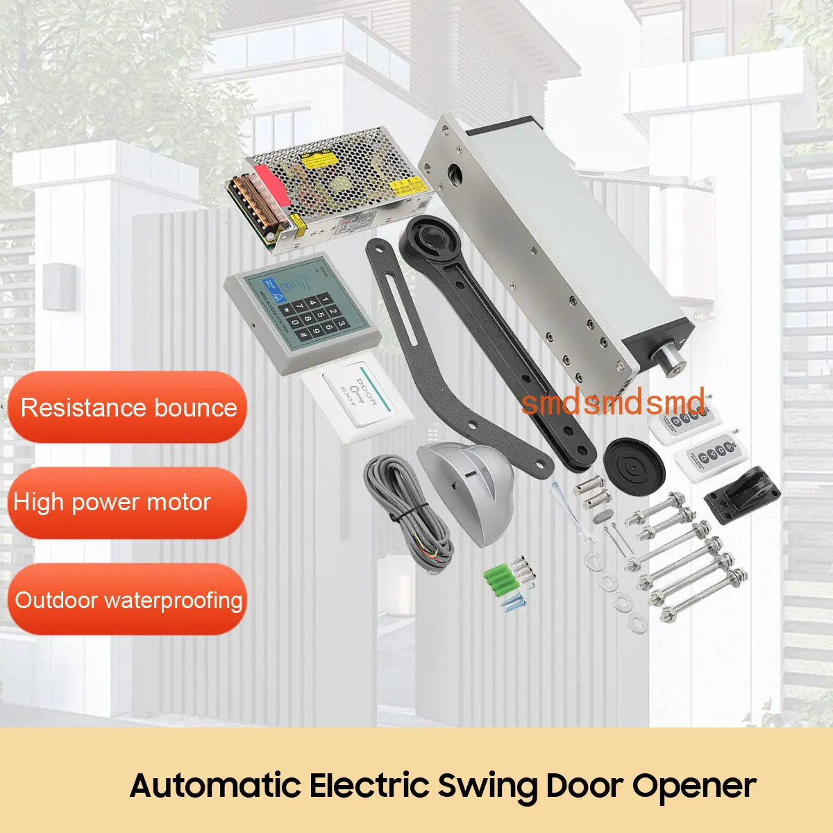 Side Mounted Automatic Door Opener Electric Door Bolt Lock with Wing Arm for Pushing/Pulling Auto Open DC24V