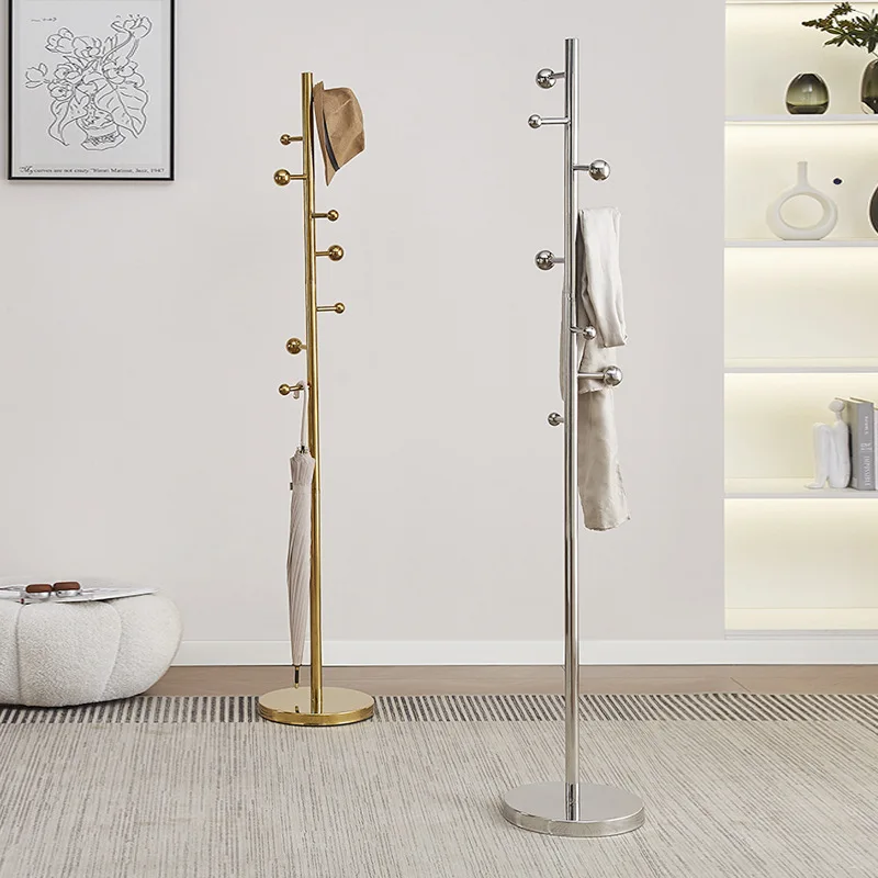 Minimalism Standing Single Rod Clothes Hanger for Bedroom Stainless Steel Coat