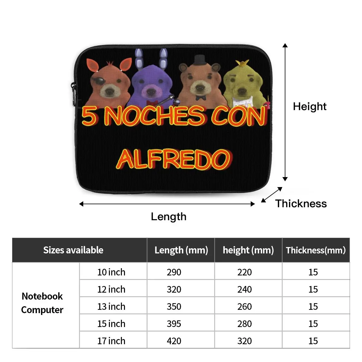 5 Noche Con Alfredo Notebook Laptop Bag Case Pouch 10 12 13 15 17 Inch For Macbook Air Pro Tablet Shockproof Case Bag