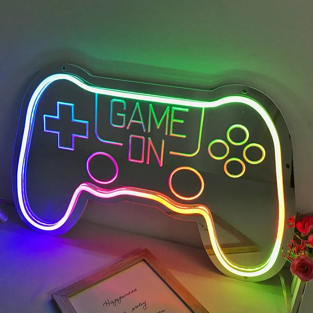 Imagem -03 - Rgb Led Neon Sign para Decoração da Parede Controle do Aplicativo Game Pad Luzes Sinais com Bluetooth Sala Gamer Presentes do Quarto