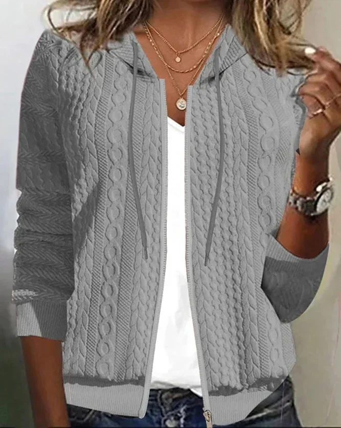 

Long Sleeves Y2k Hoodies Pullover Women Autumn 2023 Slim Solid Color Zipper Loose Fit Coat Streetwear Sweatshirt Hooded Clothes