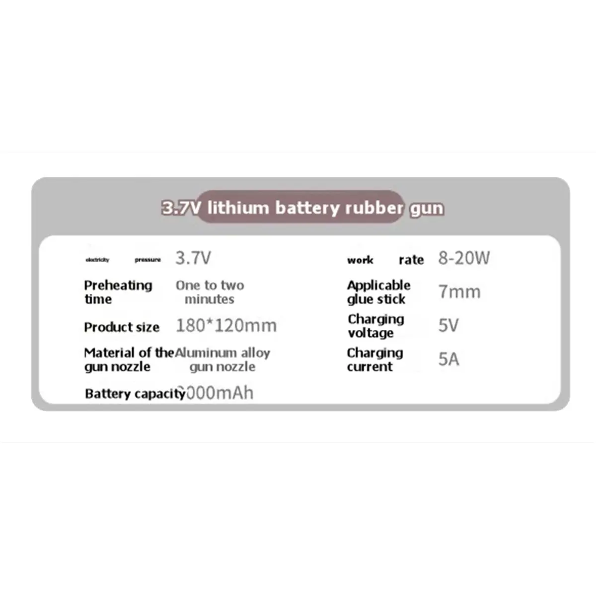 Cordless Hot Glue Fast Heating 2000mAh Type-C Rechargeable for DIY Crafts Home Repairs