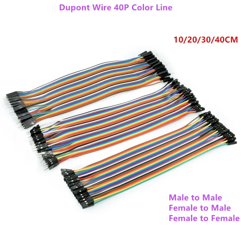 Linha dupont 10/20/30/40cm 40pin macho para macho + macho para fêmea e fêmea para fêmea cabo dupont para arduino kit diy