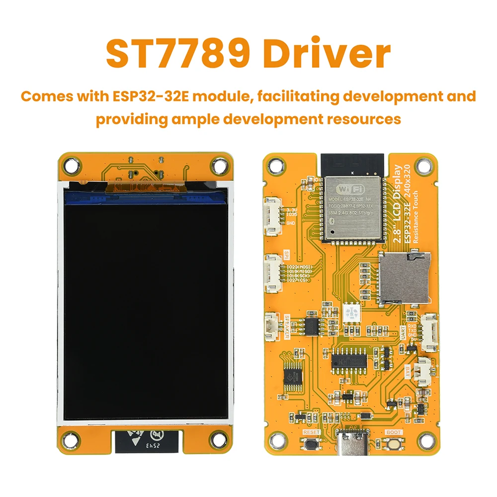 2,8-Zoll ESP32 WiFi BT Entwicklungsboard 240x320 Farbbildschirm ST7789-Treiber Intelligentes Display ESP32-32E Modul Onboard – Detail 15