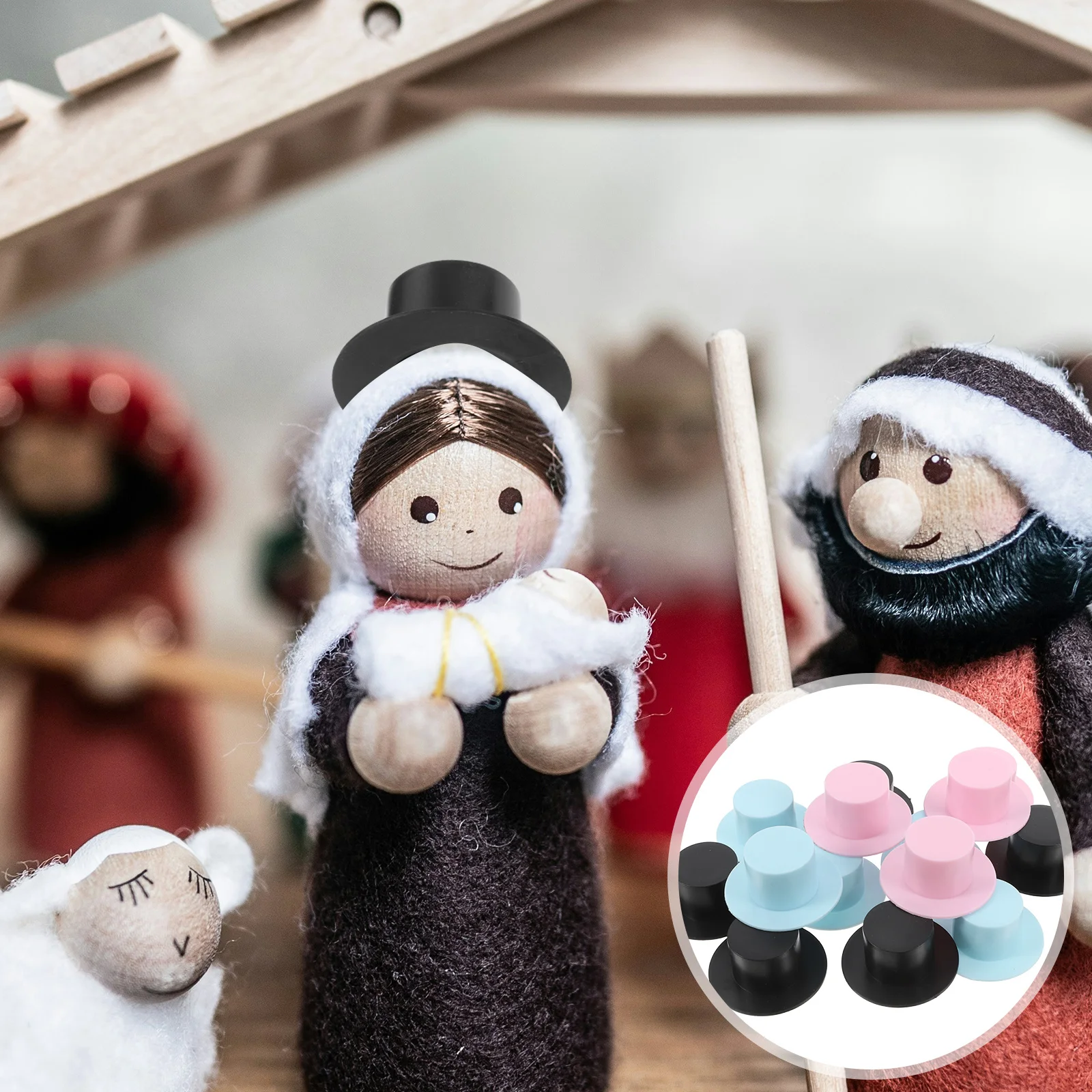 

30Pcs Tiny Top Hat Mini Clown Hats Plastic Colorful Christmas Decorations Craft Party Supplies Craft Mini Hats