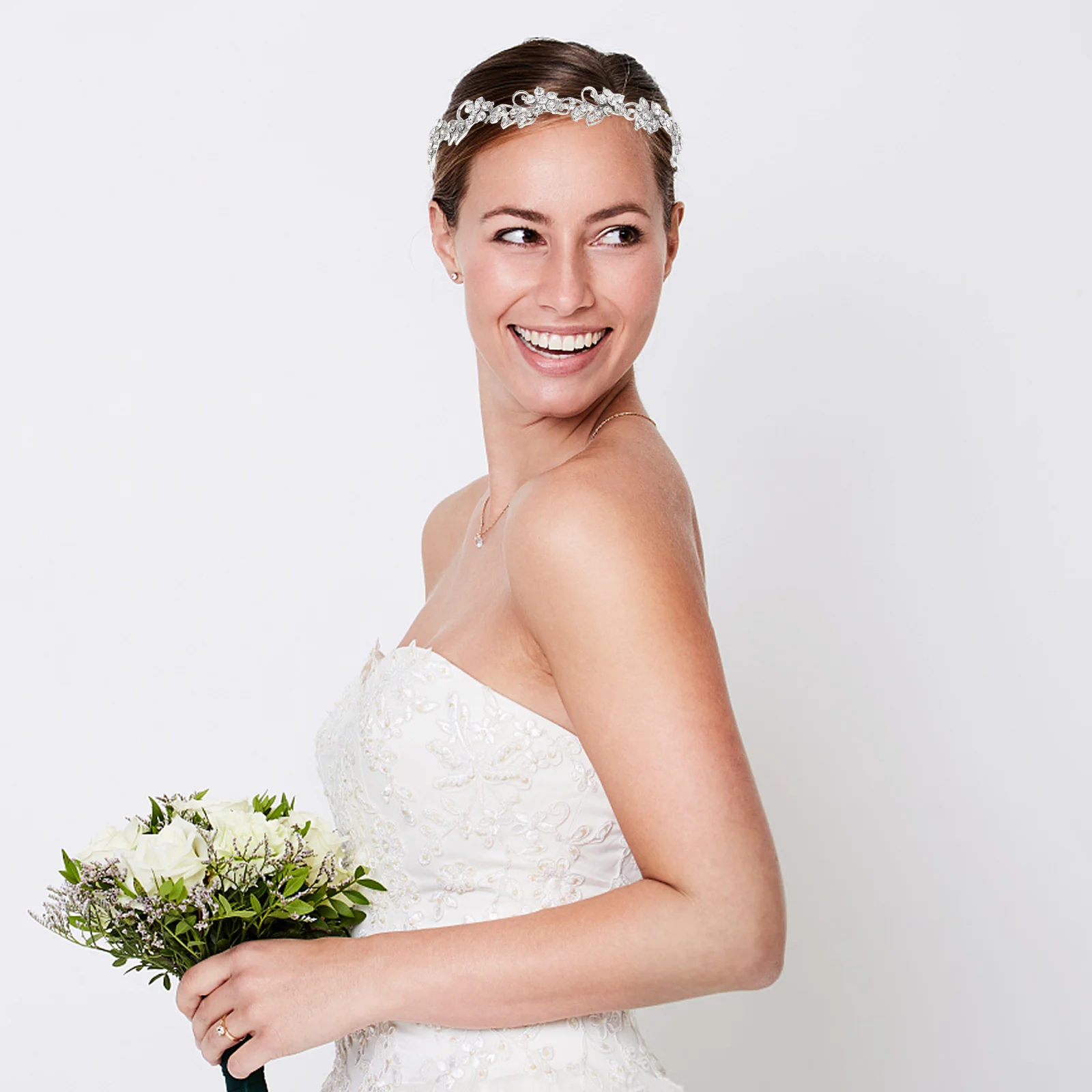 

1pc Rhinestone Hairband For Women Wedding Bride Tiara Decor Party Prom Headwear Accessory Hair Styling Tool