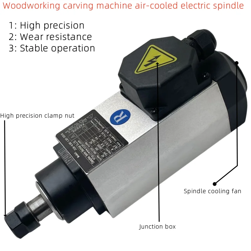 Automatic Edge Banding CNC Spindle Motor 300HZ-0.8KW for Plywood Manufacturing Woodworking Machinery Parts for Plant Use