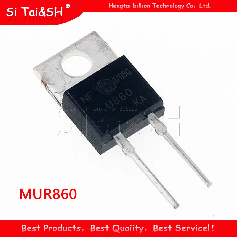 10 ชิ้น/ล็อต MUR860 U860 MUR860G 8A/600V ultrafast การกู้คืนใหม่ข้อมูลระบบ