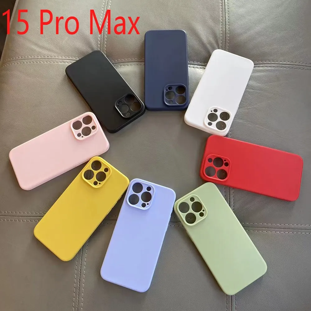 For iphone 15 Pro Max Case Liquid Soft Silicone TPU Back Cover For iphone 15 Plus Camera Protection Phone Case 15Pro Max Fundas