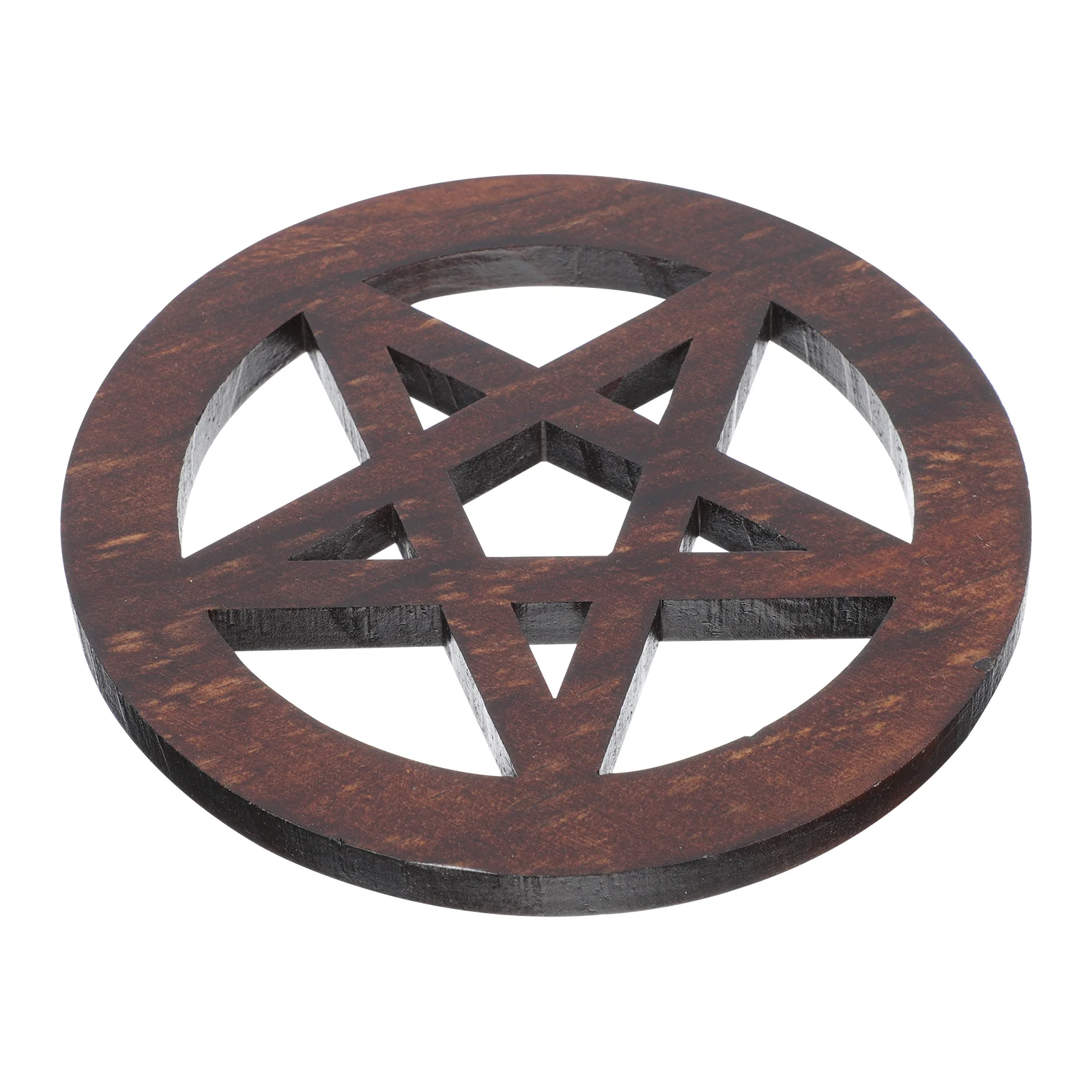 

Pentagram Wooden Mat Carving Dining Room Table Decor Yoga Pentacle Altar Tile Ornament Adornment Practical Supplies