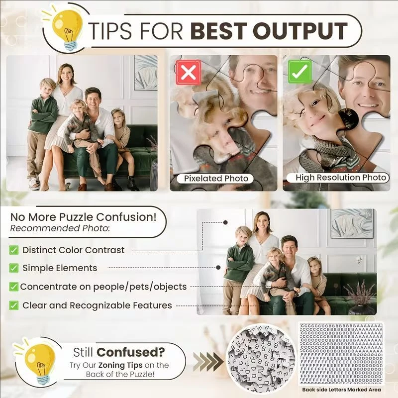 Custom Photo Puzzle Set Personalized Picture Jigsaw for Ouples Family Wedding Pet Portrait Creative Birthday Gift Fun Brain Game view 5