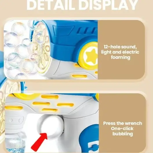 آلة فقاعة كهربائية تهب شاحنة إطفاء فقاعة بندقية قاذفة المحمولة المحمولة التلقائي ضوء الصوت حفلة هدية عيد ميلاد لعبة