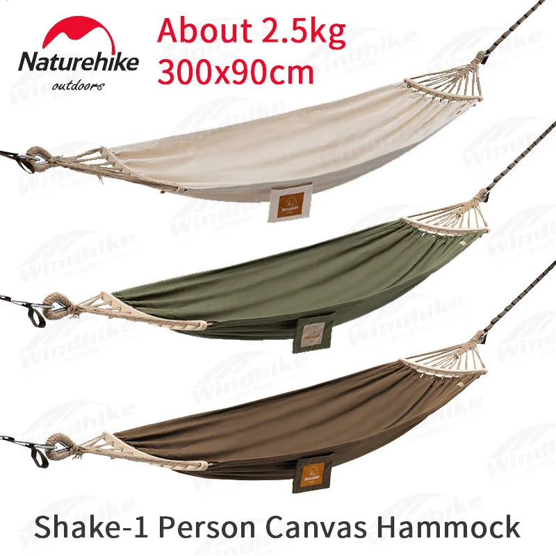 

Naturehike Outdoor 2.5KG Single Person Canvas Hammock Anti Rollover Design Camping Portable 250KG Heavy Load Bearing Waterproof