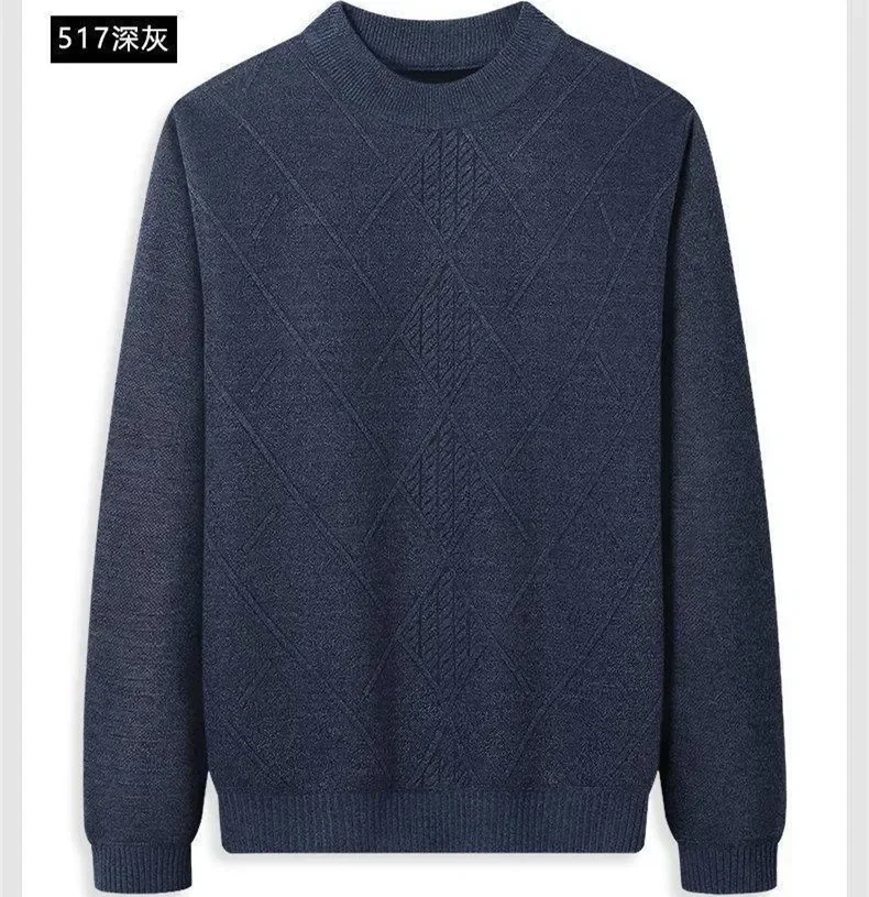 Nieuwe Heren Herfst Winter Warme Trui Effen Pullovers Mannelijke Dikke Truien Gebreide Ronde Hals Casual Kleding Gebreide Trui Heren