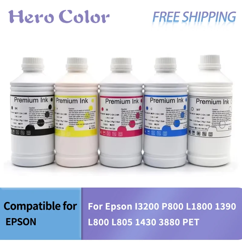 1000ML DTF Ink Direct Transfer Film Heat Transfer For Epson I3200 P800 L1800 1390 L800 L805 1430 3880 PET Film Ordinary Quality