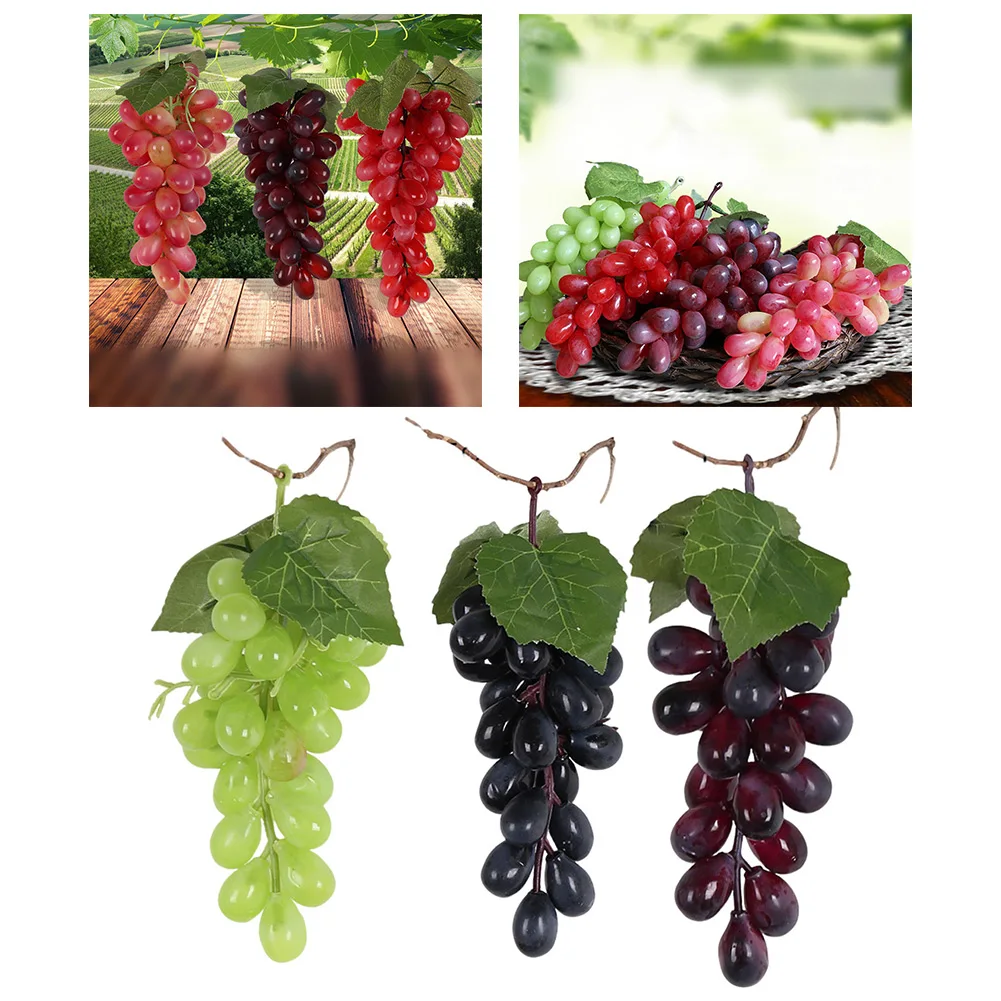 24 Piece Artificial Black Grapes for Centerpieces Vase Fillers Fruit Bowl Decor Wedding Reception and Craft Displays