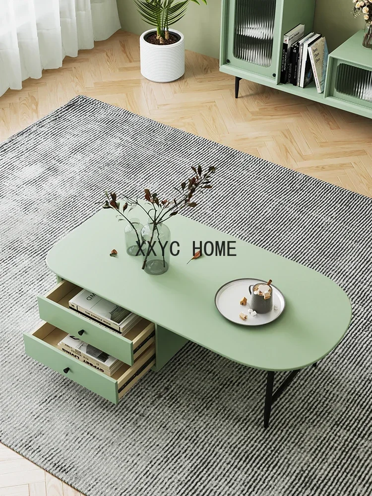 Italiaanse Minimalistische Multi-Functionele Roterende Opslag Thee Tafel Combinatie Kleine Huishoudelijke Creatieve