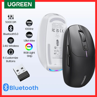 UGREEN Gaming Mouse 5000DPI Wireless Mouse Bluetooth 5.0 2.4G Wired Rechargeable Gamer Mice 6 Buttons For MacBook Tablet Laptops